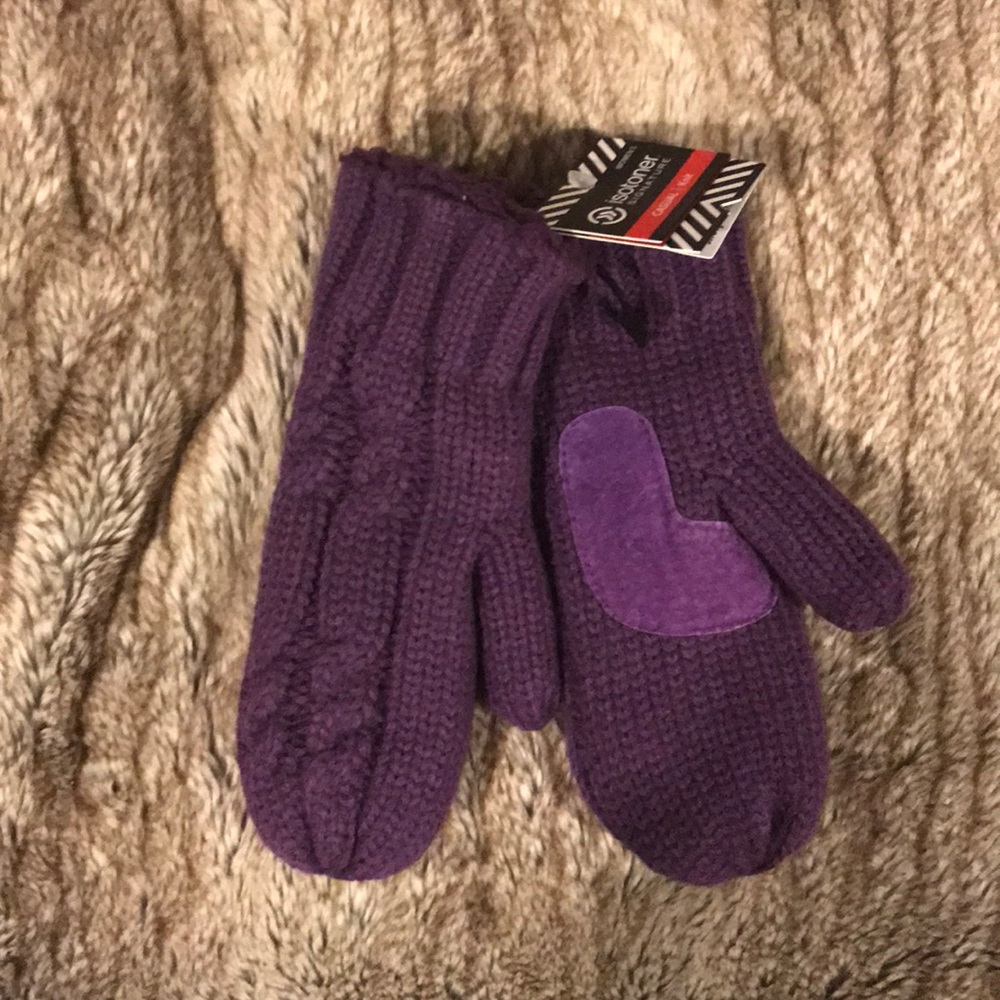 isotoner purple mittens